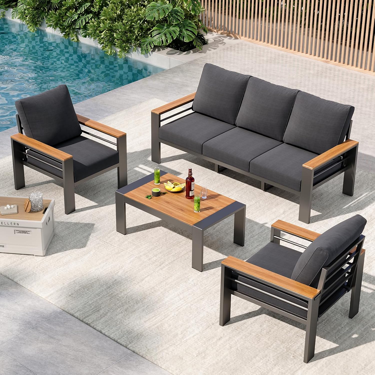 Outdoor Furniture Bali - Patio Furniture Set, Aluminum Outdoor Furniture
