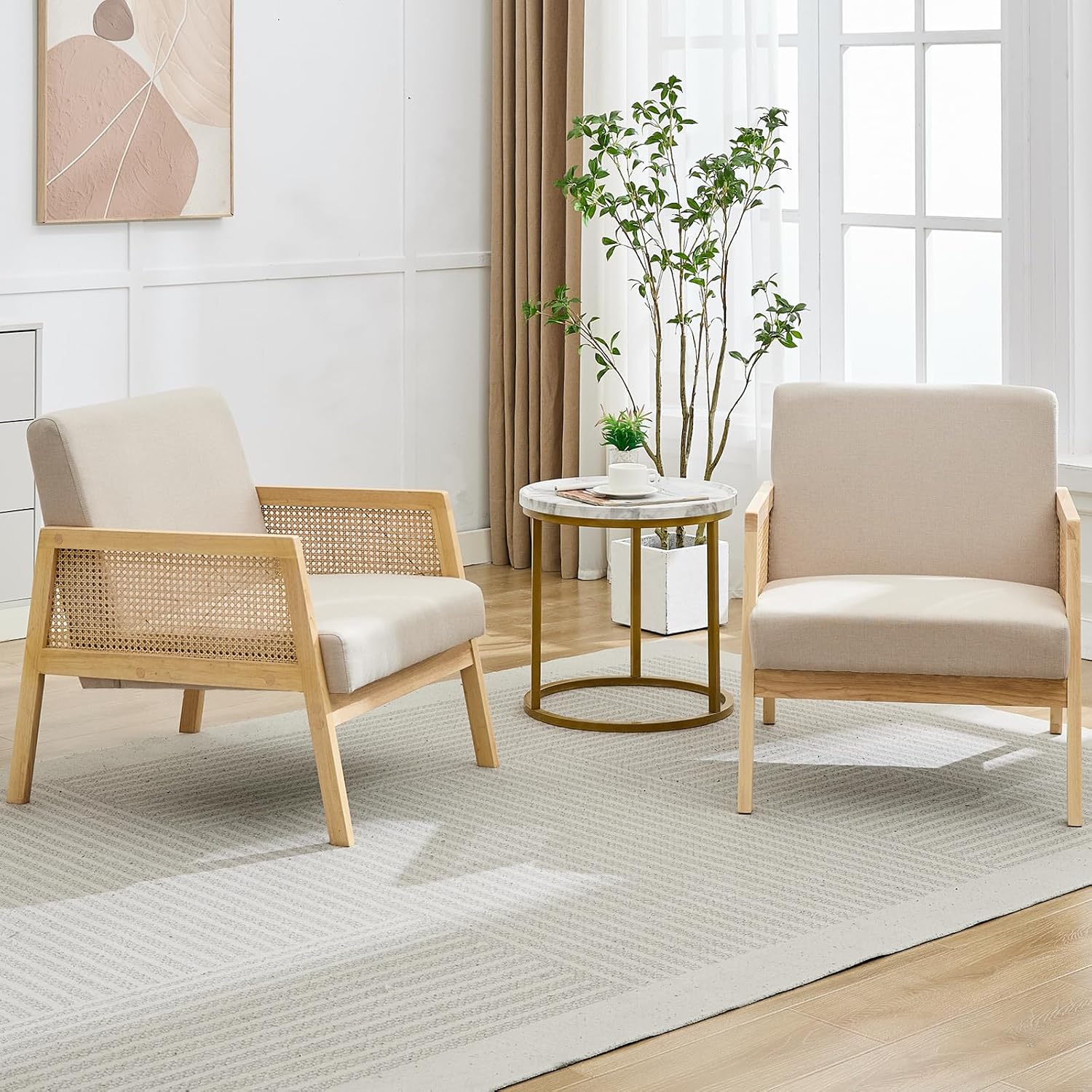 Outdoor Furniture Legs - Luxurious Upholstered Armchair with Sturdy Wood