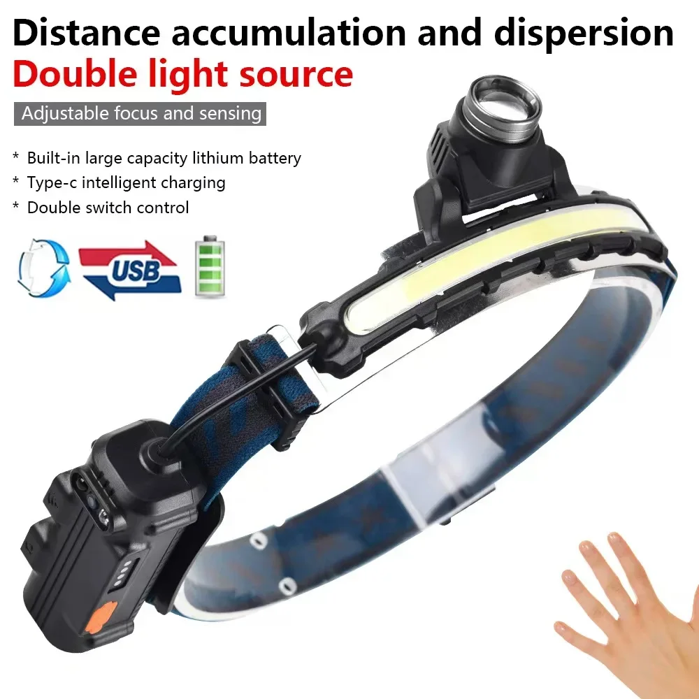 Outdoor Furniture Types - Smart Sensor COB LED Headlight, Type‑C
