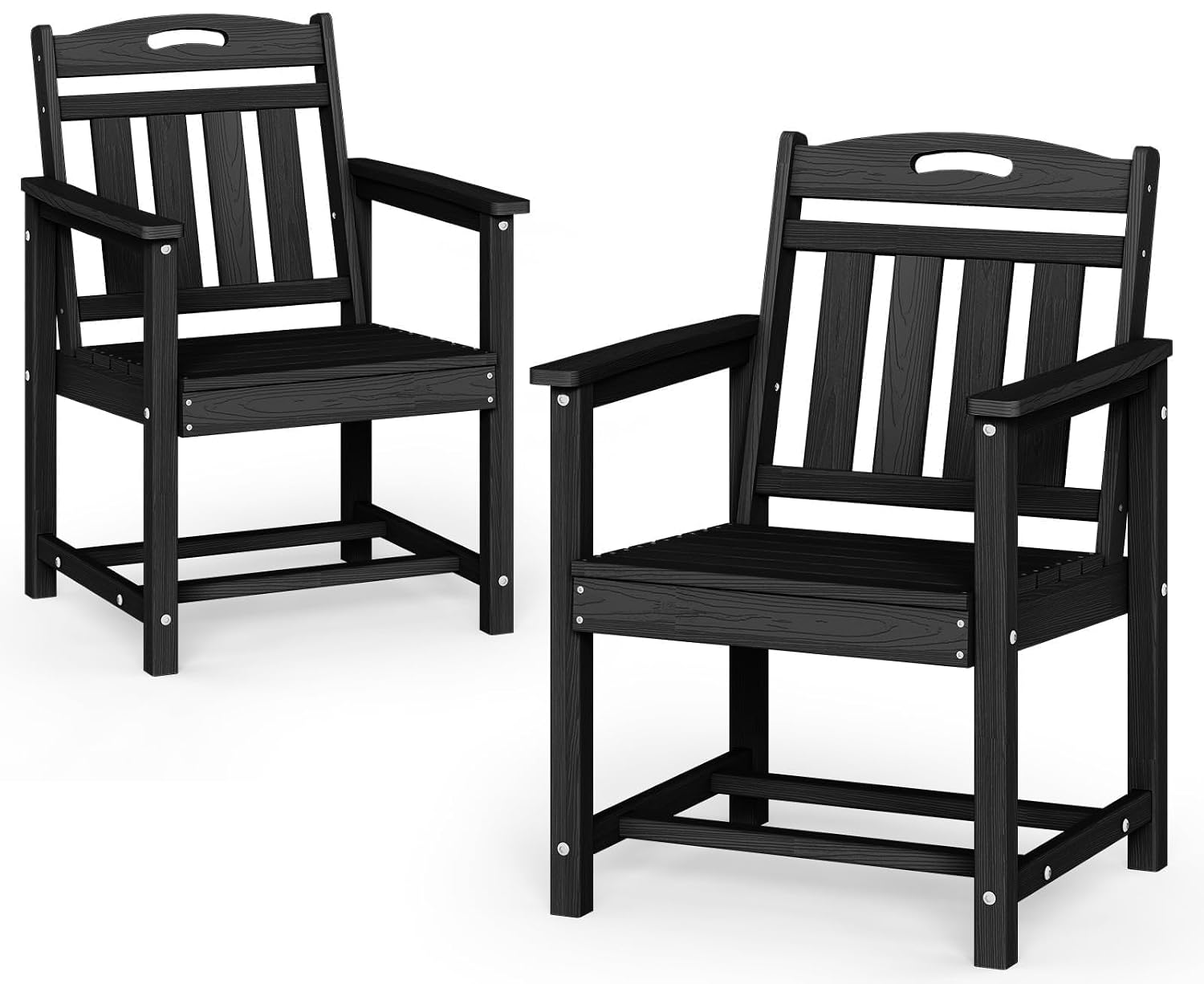 Outdoor Furniture Dining Set - Weatherproof HDPE Patio Dining Chairs with