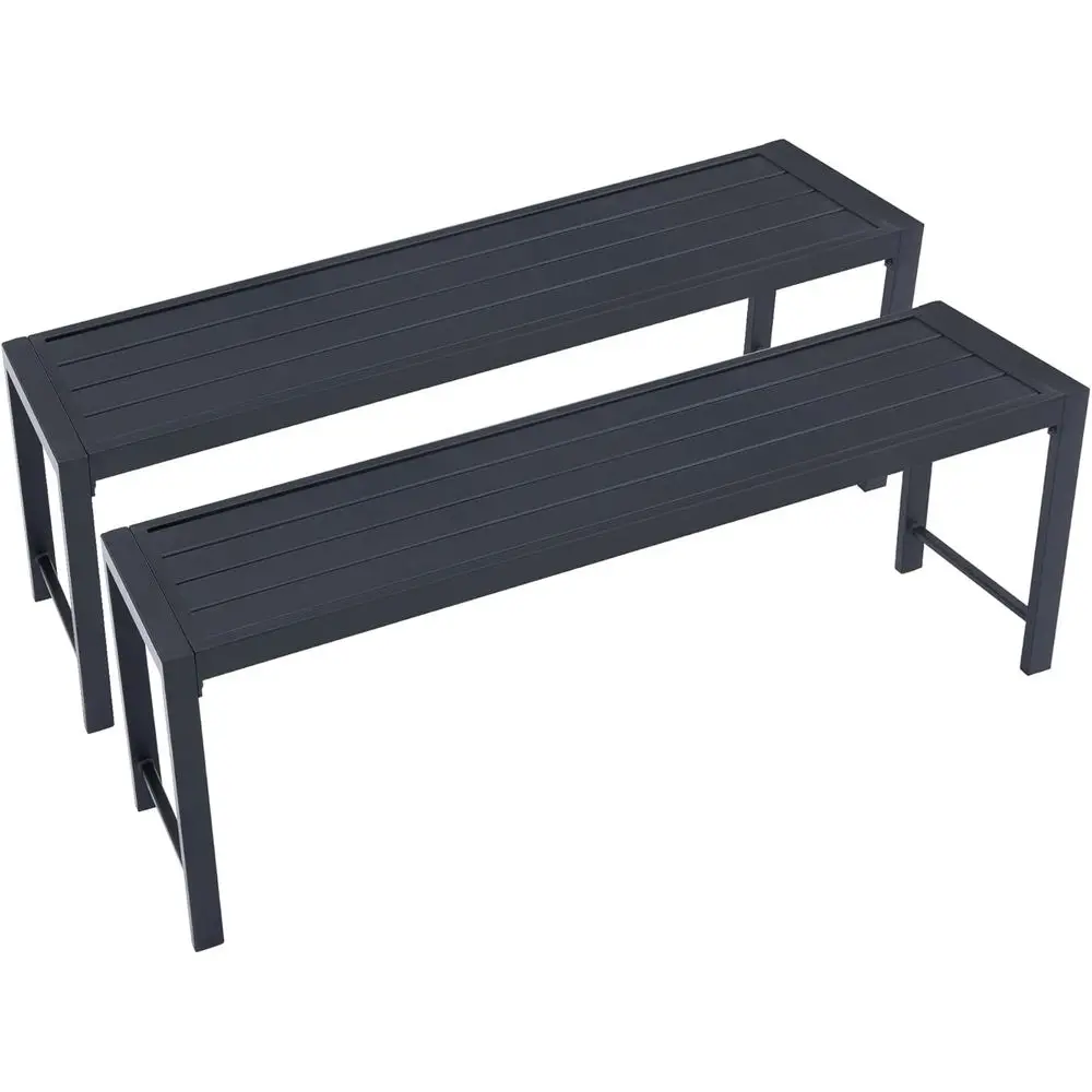 Garden Bench Metal - Set of 2, 51 Long Outdoor