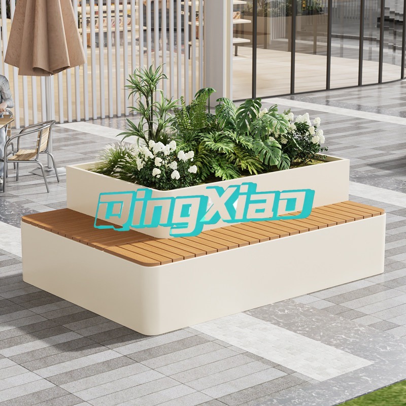 Garden Bench Metal - Outdoor Bench With Built In Planter