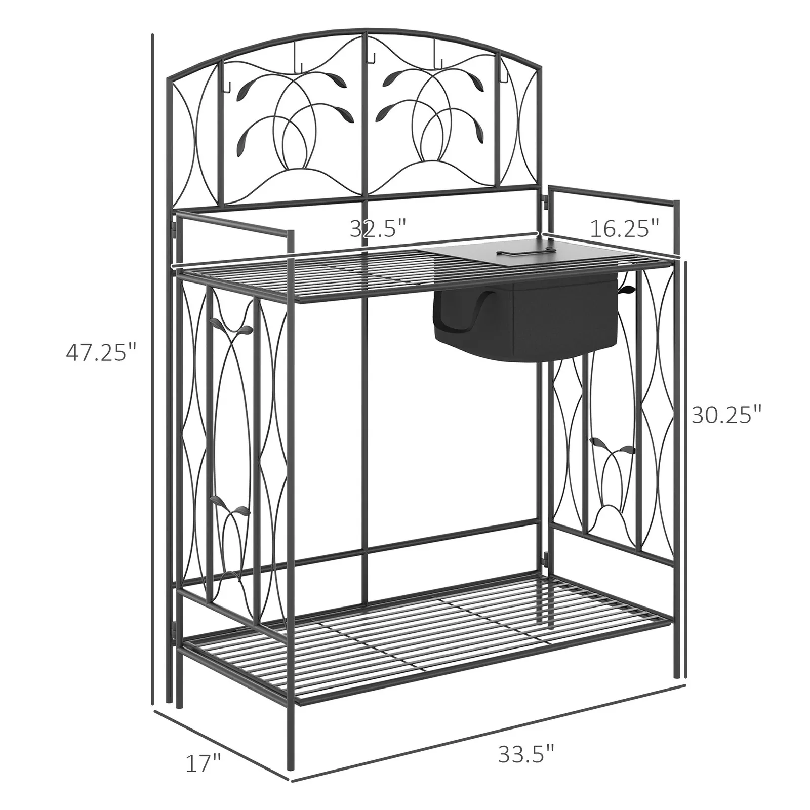 Garden Metal Potting Table Pla - Garden Bench Metal recension och pris