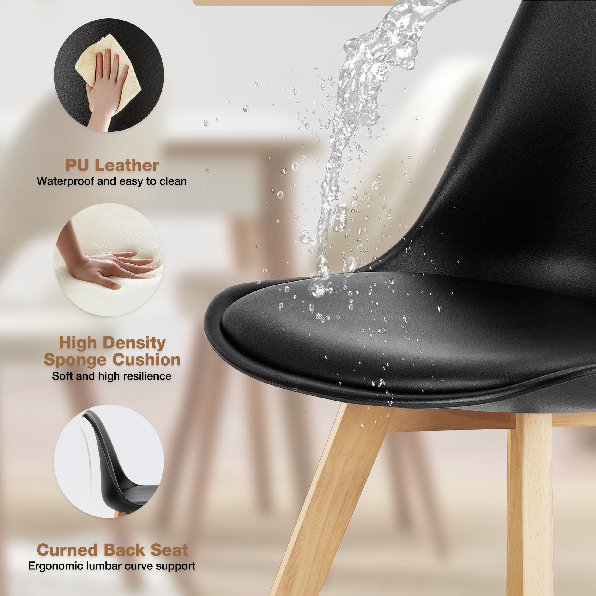 JHK PU Leather Dining Chairs S - Adirondack Chair Wood recension och pris