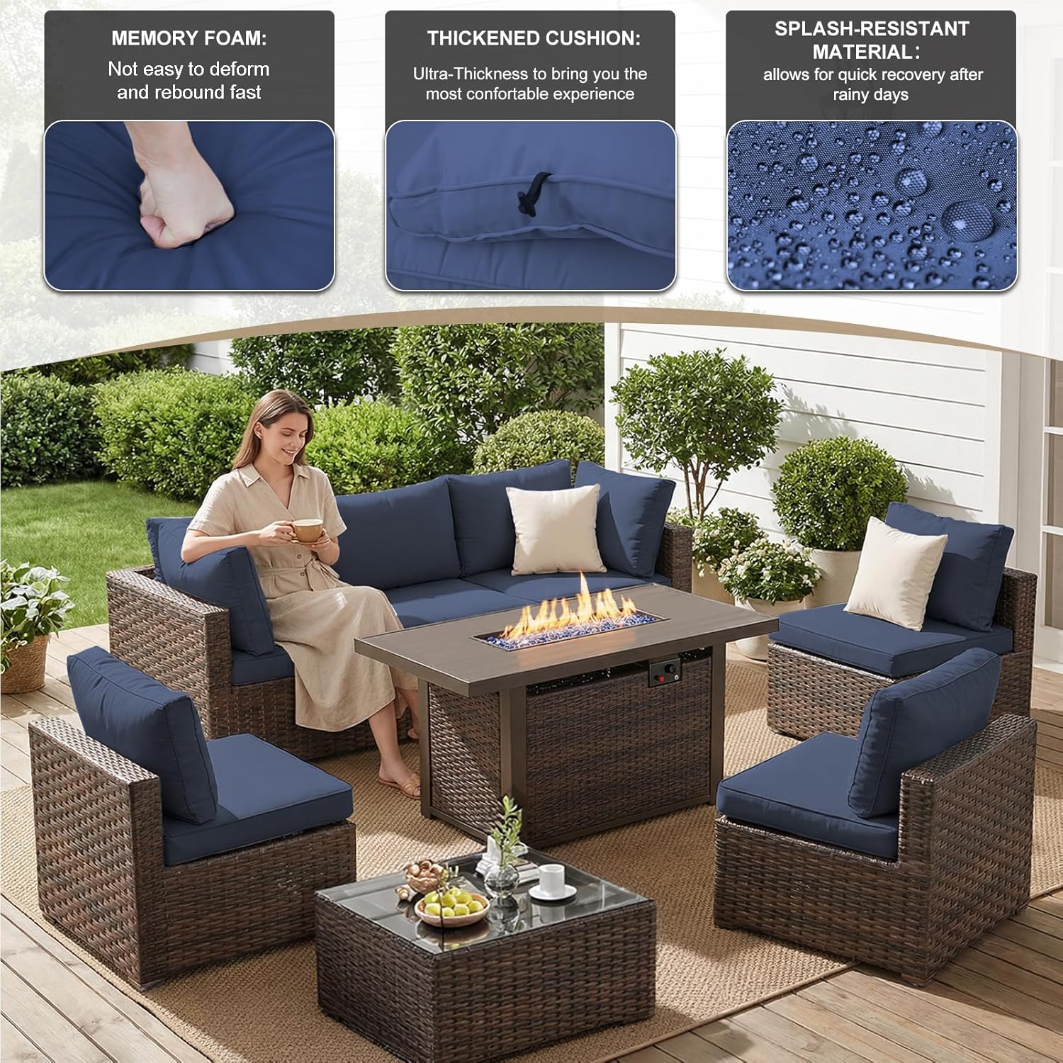 8 Pieces Patio Furniture Sets  - Outdoor Furniture Bali recension och pris