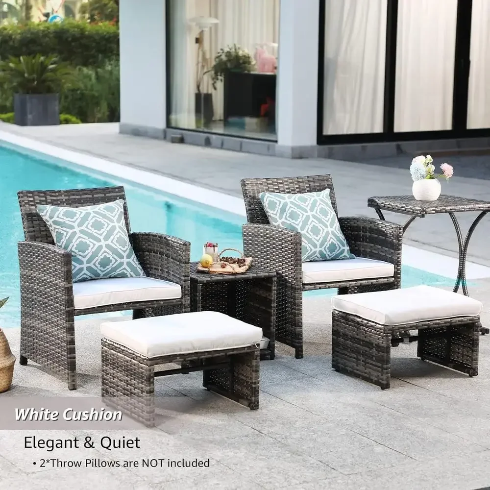 6-Piece Outdoor Grey Wicker Pa - Outdoor Furniture Grey recension och pris