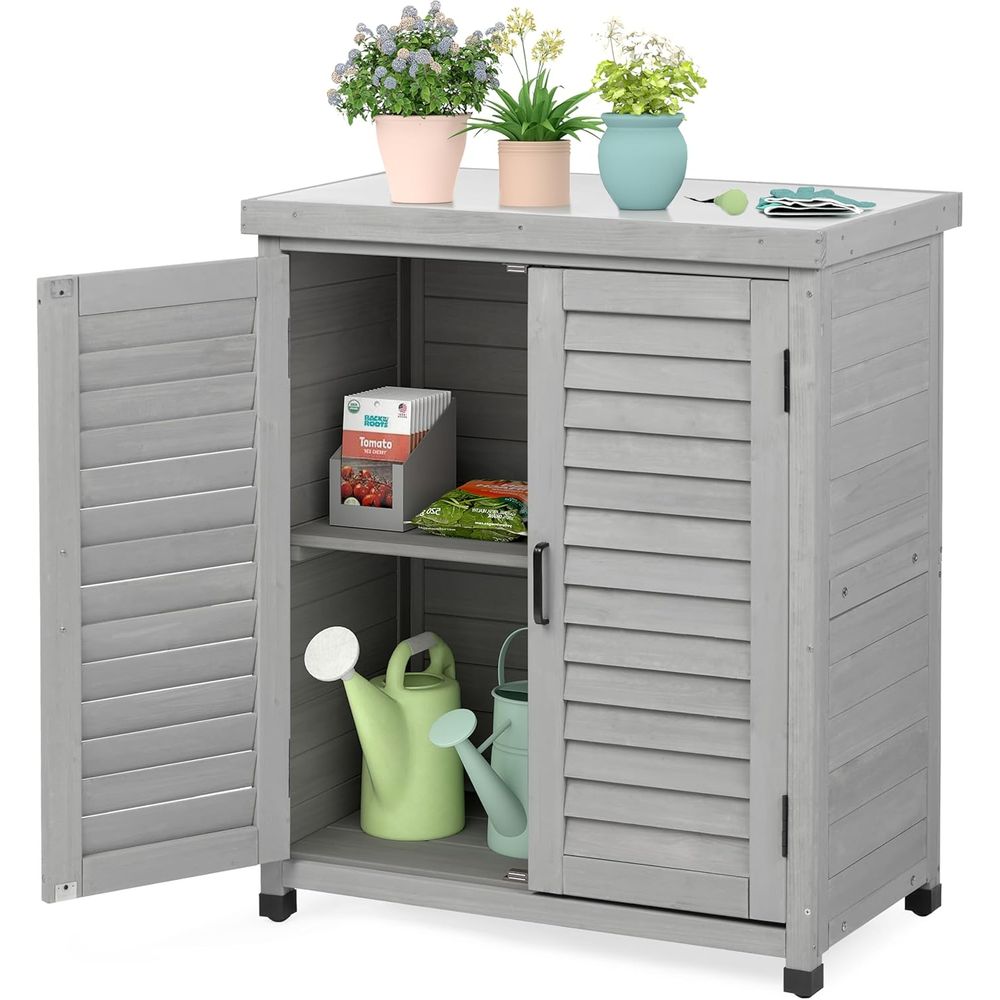 Outdoor Storage Cabinet & Pott - Garden Bench Metal recension och pris