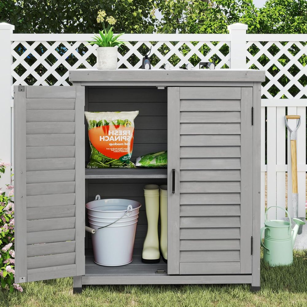 Outdoor Storage Cabinet & Pott - Garden Bench Metal recension och pris