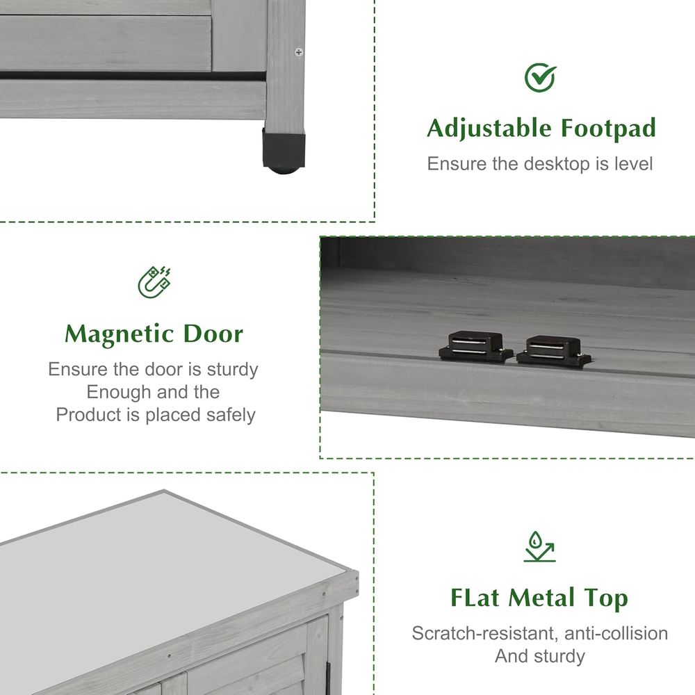 Outdoor Storage Cabinet & Pott - Garden Bench Metal recension och pris