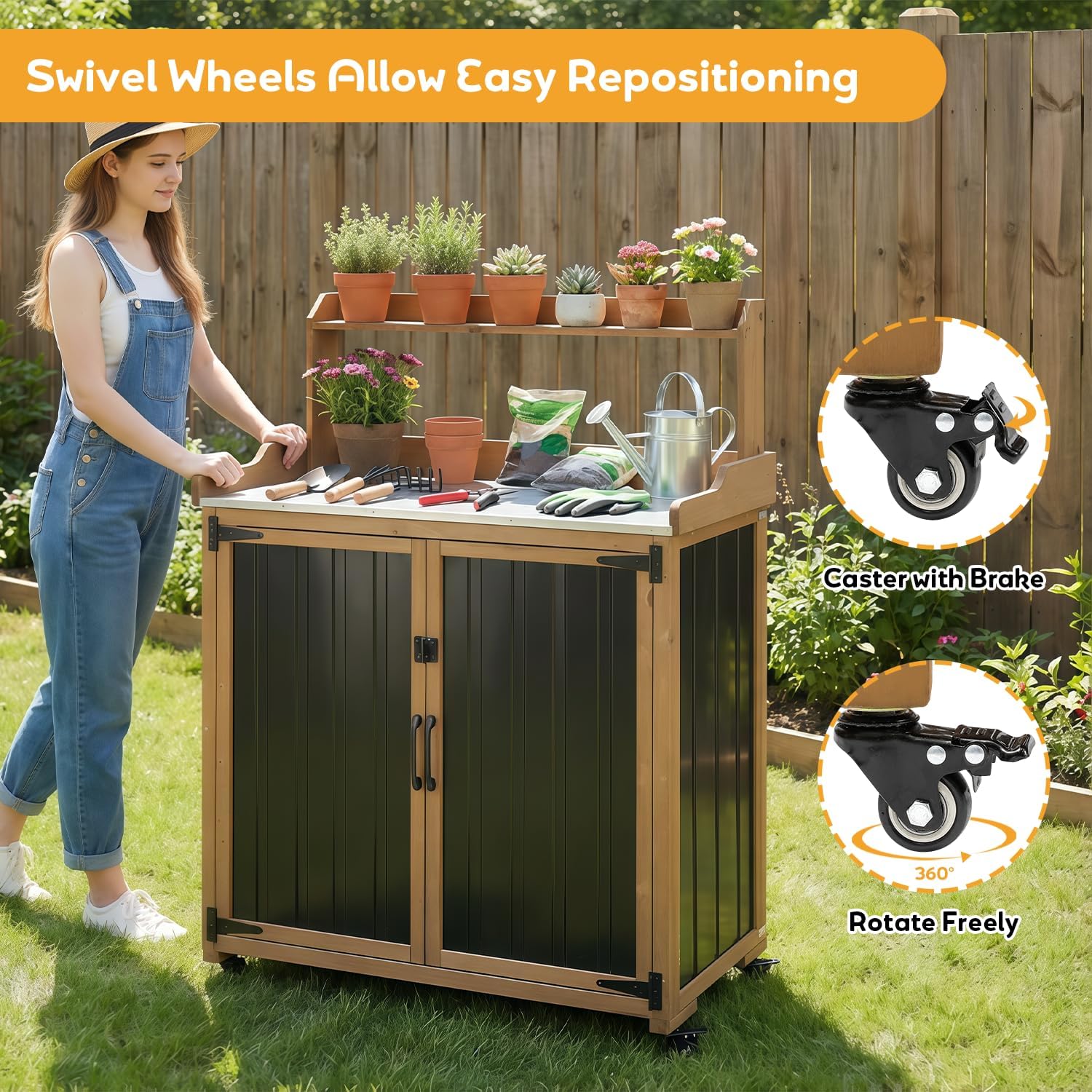 Potting Bench Table Outdoor St - Garden Bench Metal recension och pris