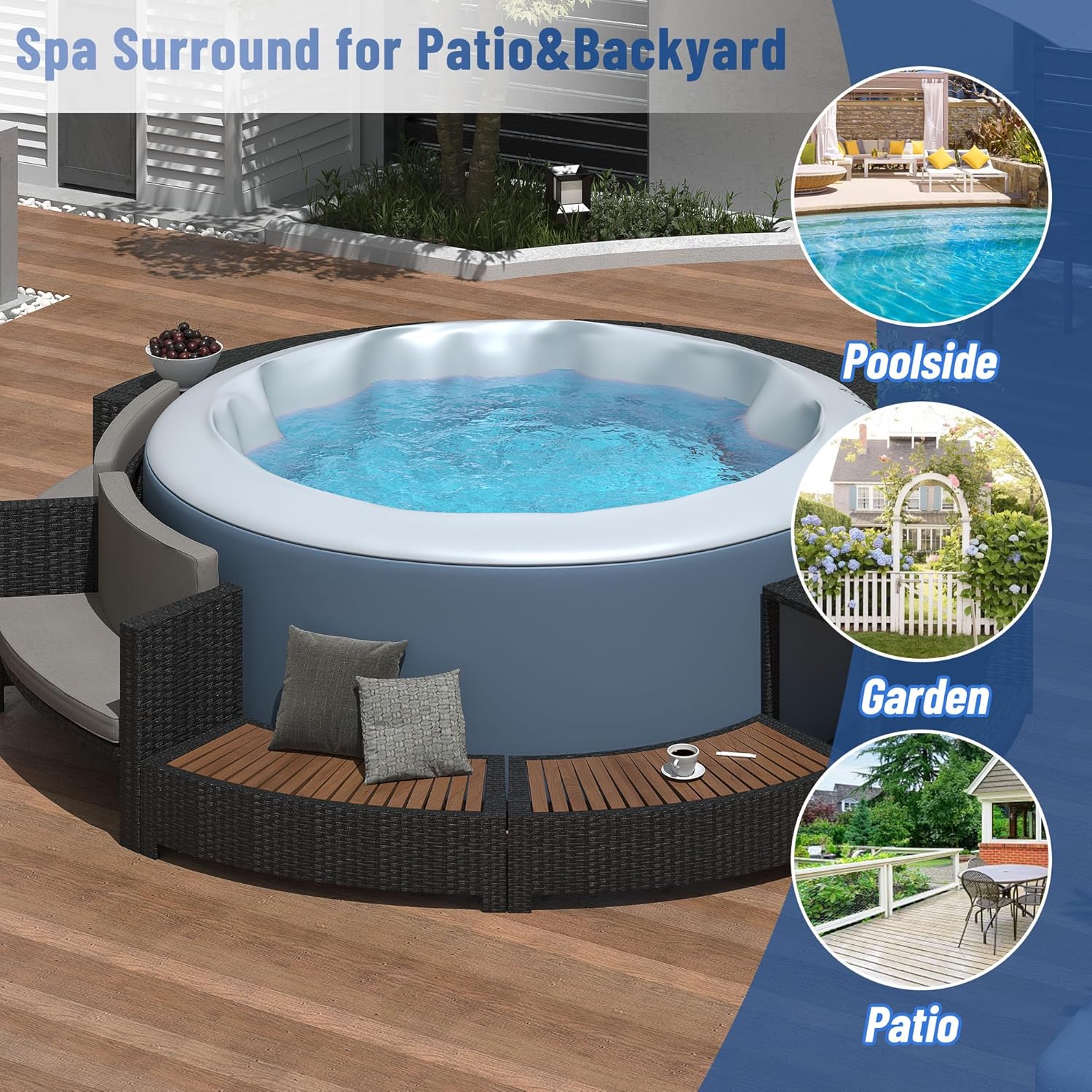 Rattan Patio Sofa Set with Sto - Outdoor Furniture Grey recension och pris