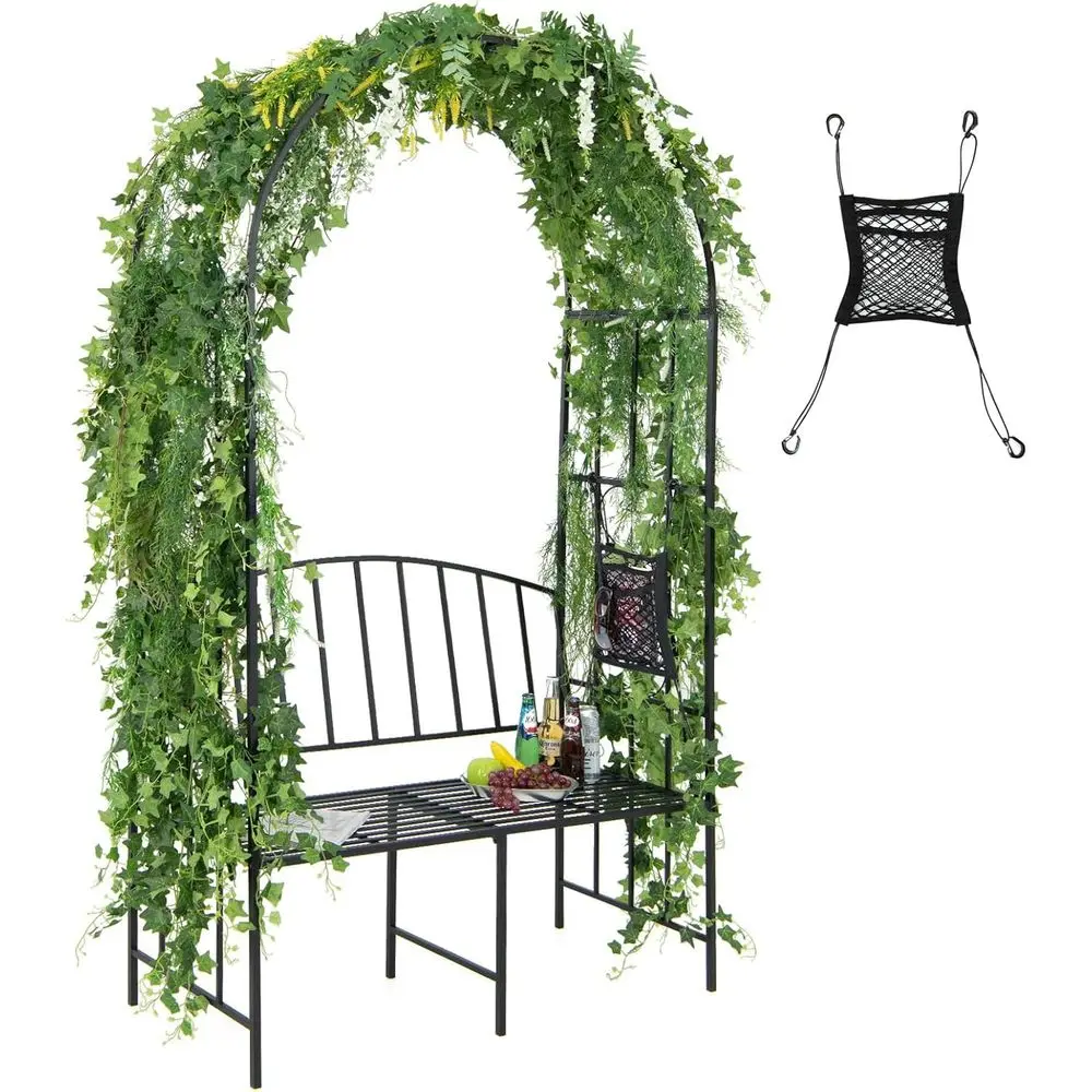 Metal Garden Arch with Bench,  - Garden Bench Metal recension och pris