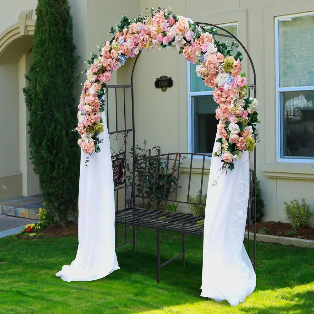 Metal Garden Arch with Bench,  - Garden Bench Metal recension och pris