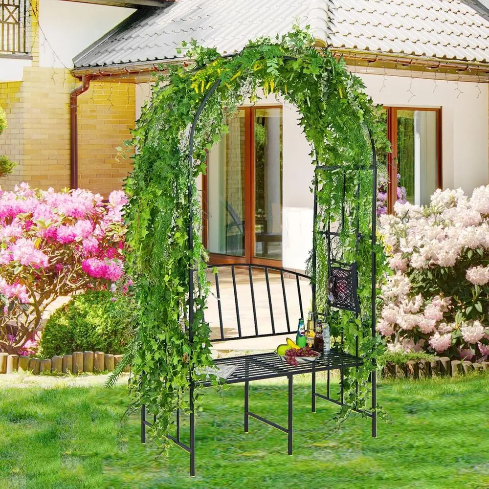Metal Garden Arch with Bench,  - Garden Bench Metal recension och pris