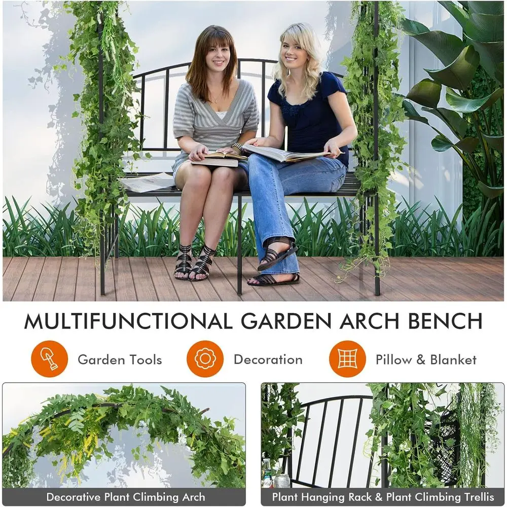 Metal Garden Arch with Bench,  - Garden Bench Metal recension och pris