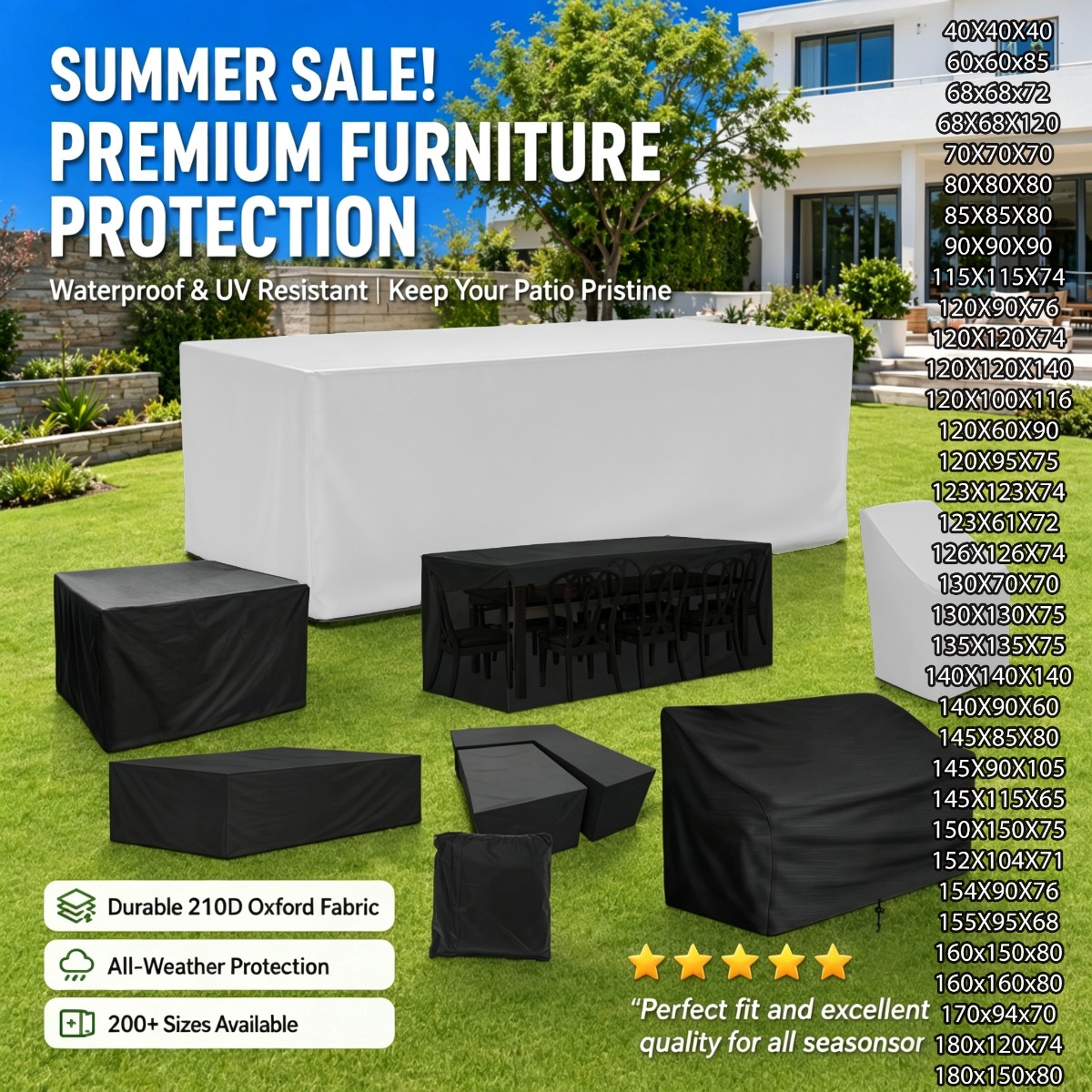 240 Sizes of Patio Furniture C - Outdoor Furniture Fabric Waterproof recension och pris