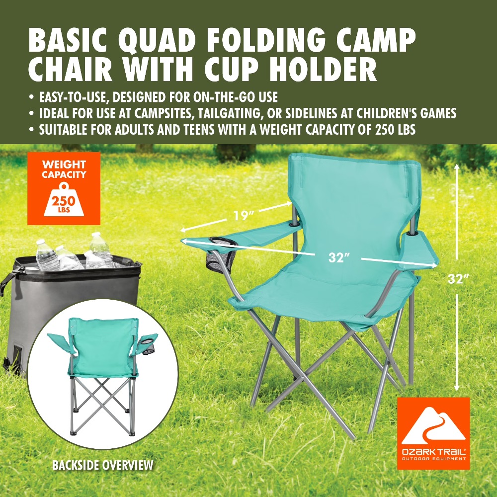 Foldable Quad Camping Chair wi - Outdoor Furniture Green recension och pris
