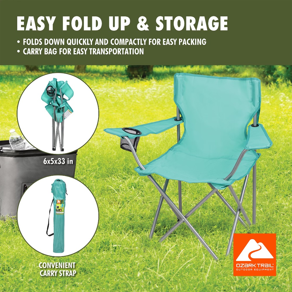 Foldable Quad Camping Chair wi - Outdoor Furniture Green recension och pris