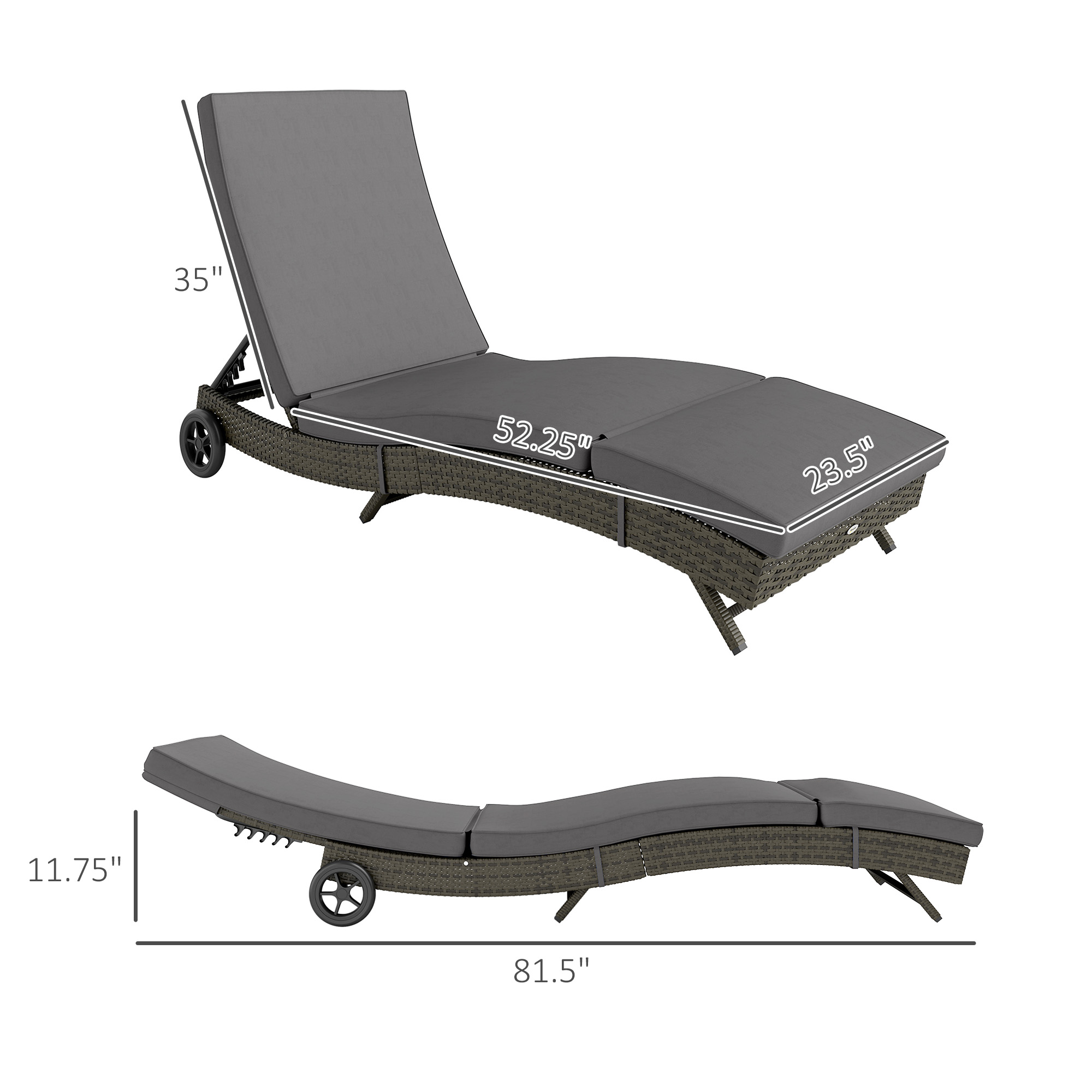 Outdoor Reclining Lounge Chair - Outdoor Furniture Grey recension och pris