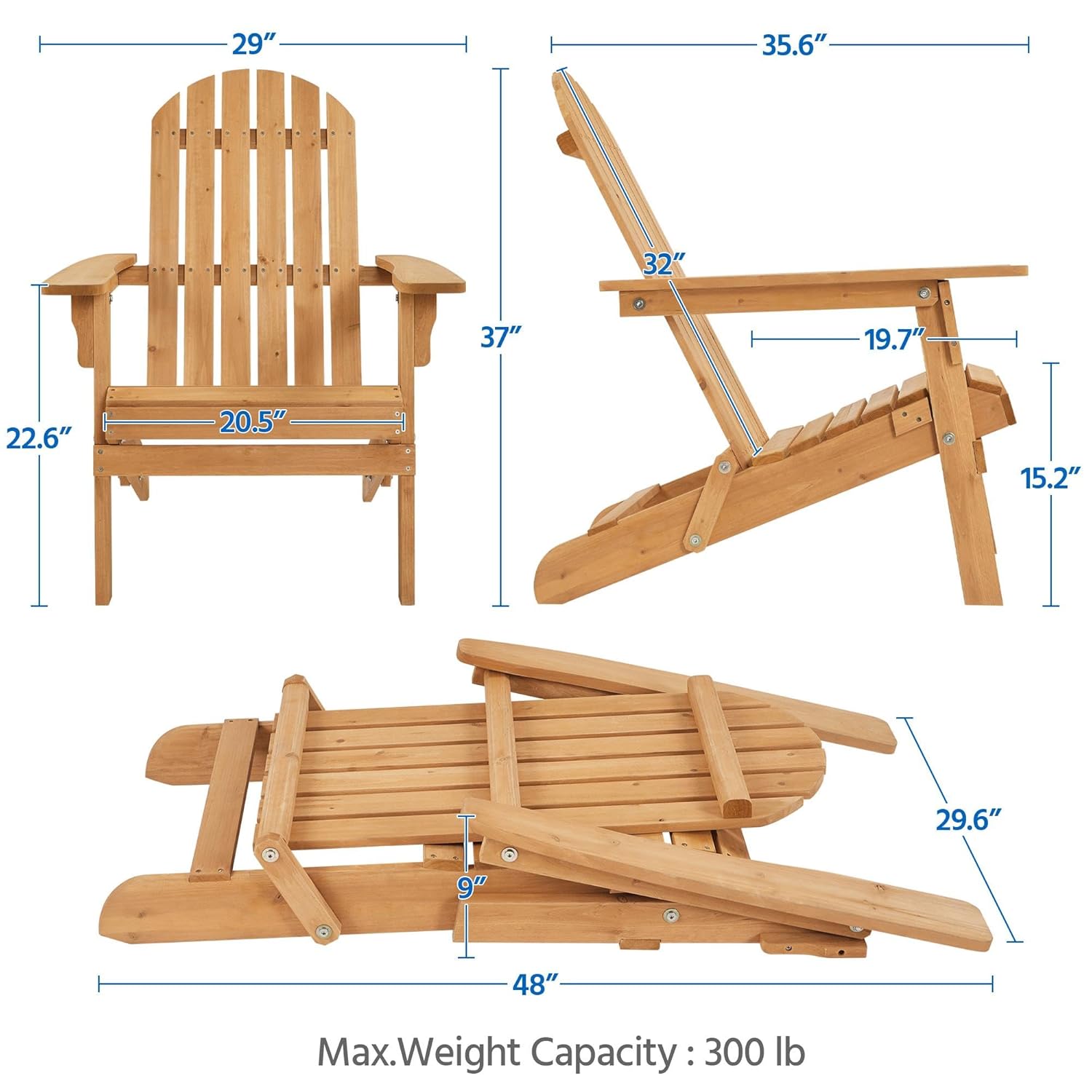 Folding Adirondack Chair Set o - Adirondack Chair Wood recension och pris
