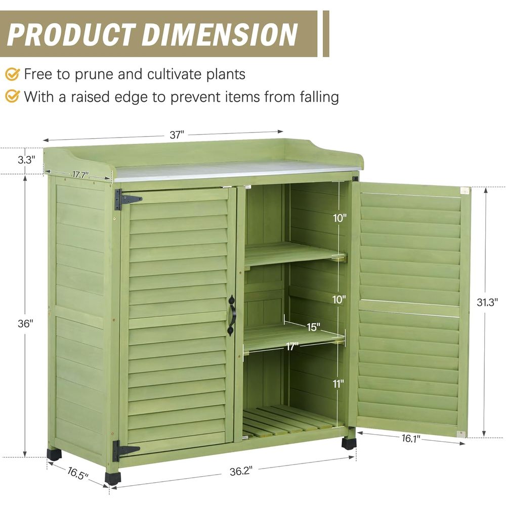 Outdoor Potting Bench with Met - Garden Bench Metal recension och pris