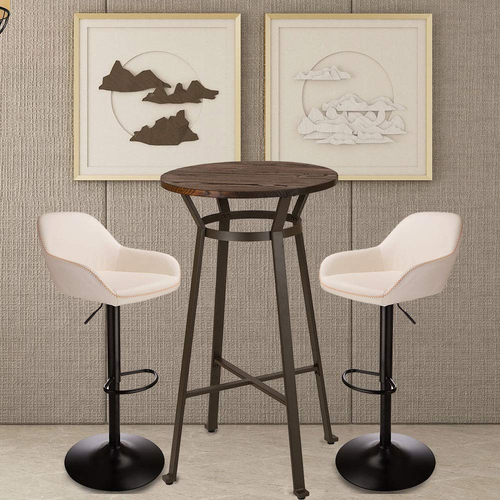 3Pc Pub Table & Swivel PU Bar  - Outdoor Furniture Dining Set recension och pris