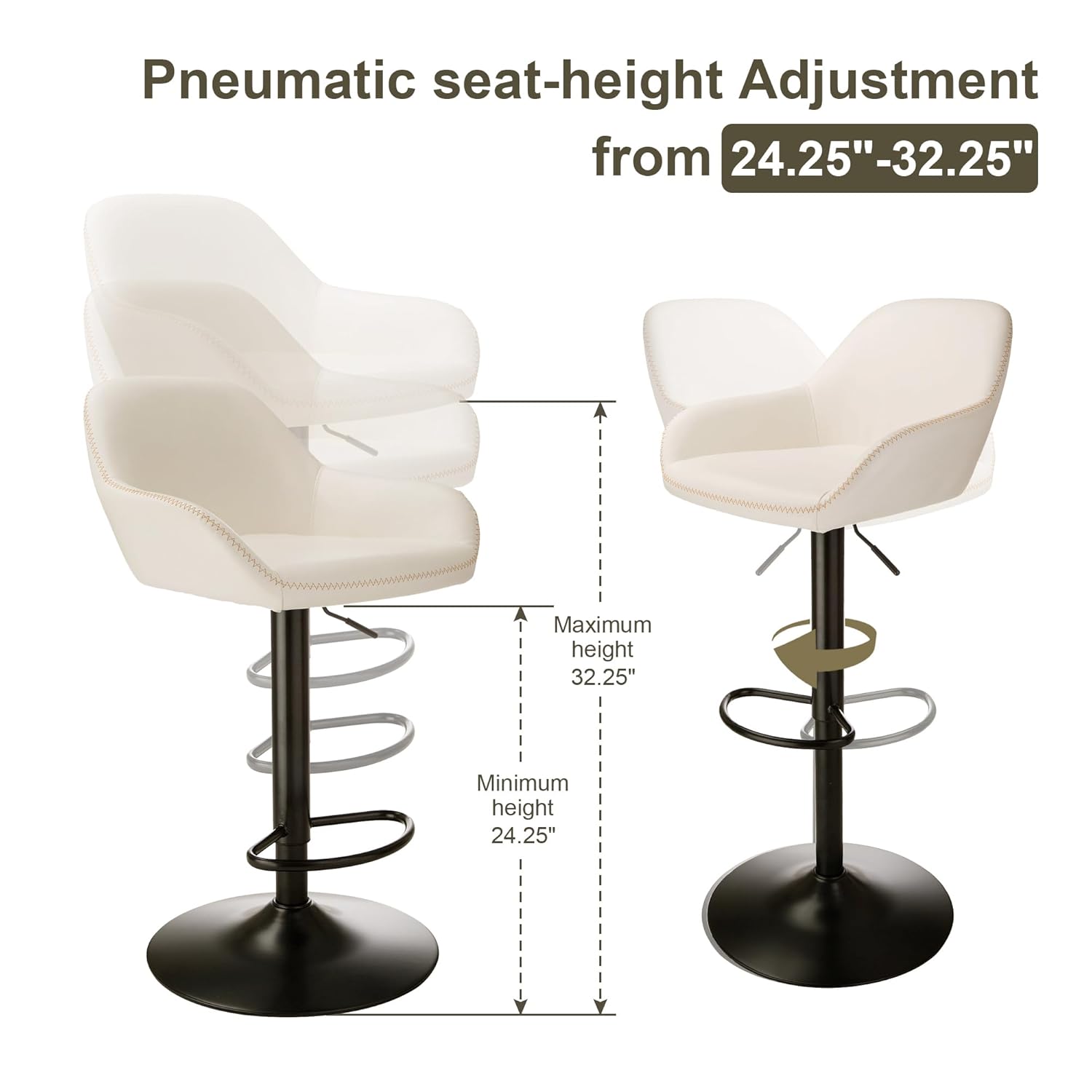 3Pc Pub Table & Swivel PU Bar  - Outdoor Furniture Dining Set recension och pris