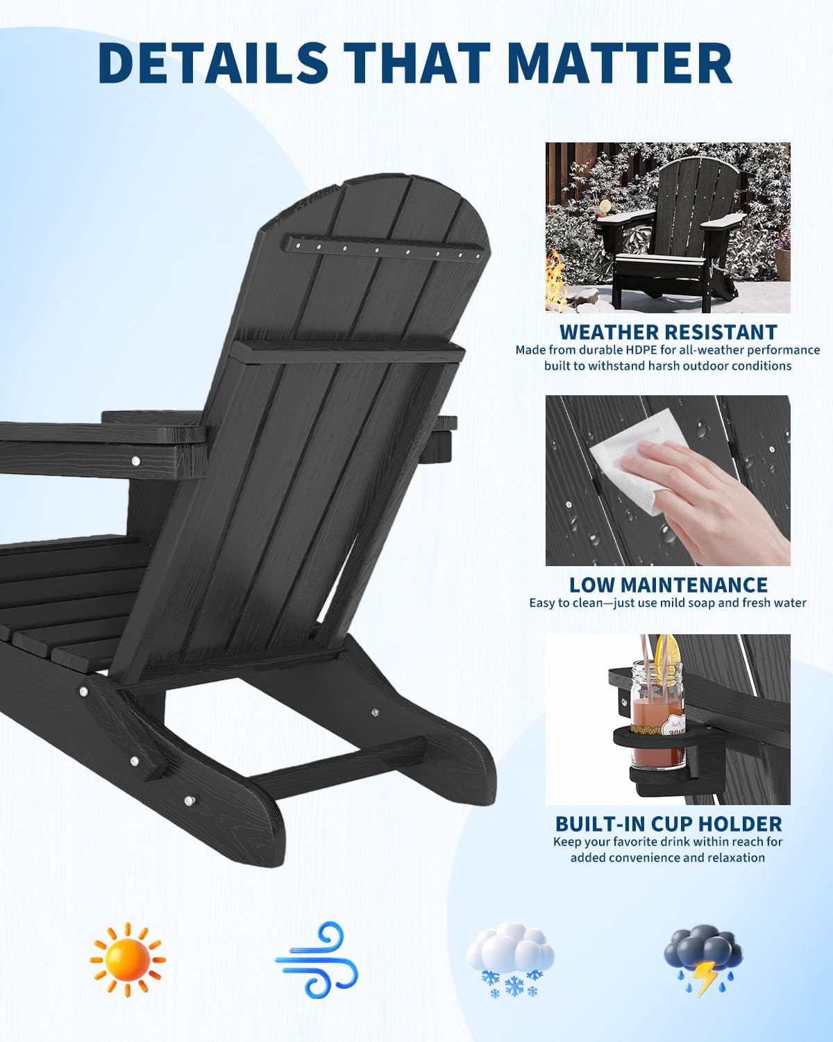Folding Adirondack Chair HDPE  - Adirondack Chair Wood recension och pris