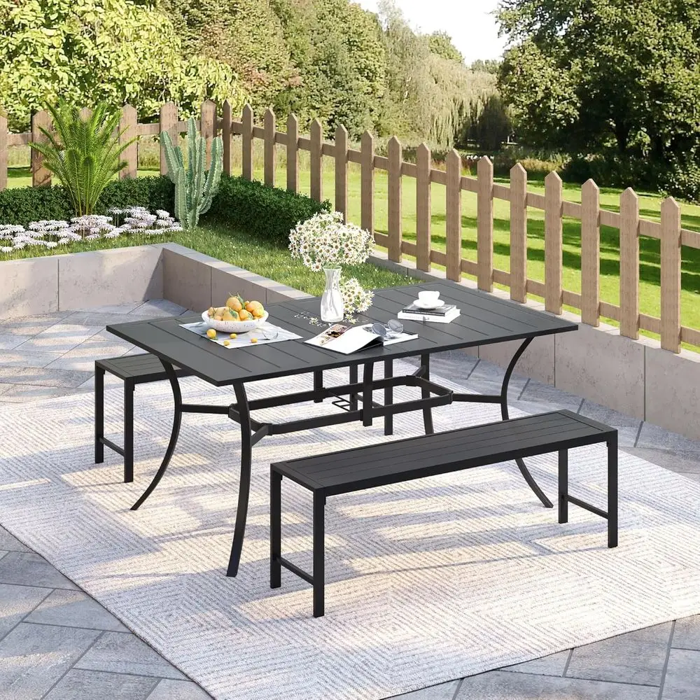 Set of 2, 51 Long Outdoor Meta - Garden Bench Metal recension och pris