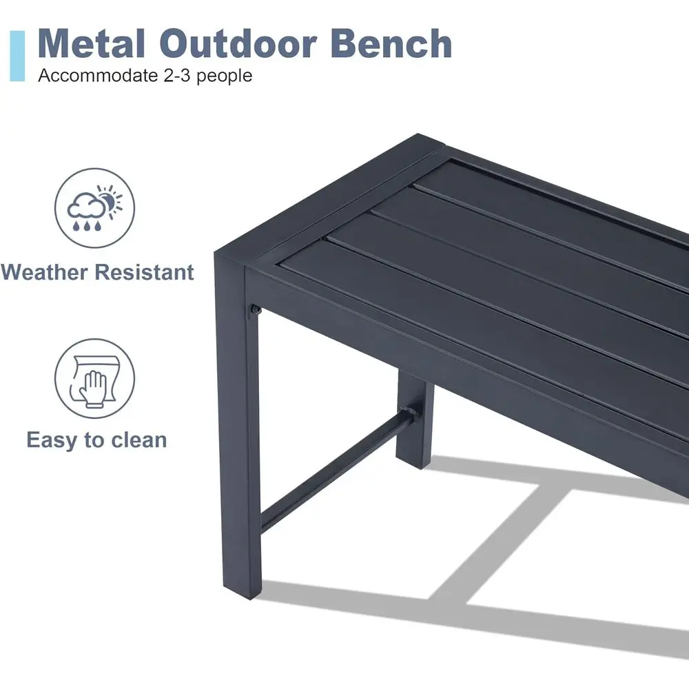 Set of 2, 51 Long Outdoor Meta - Garden Bench Metal recension och pris