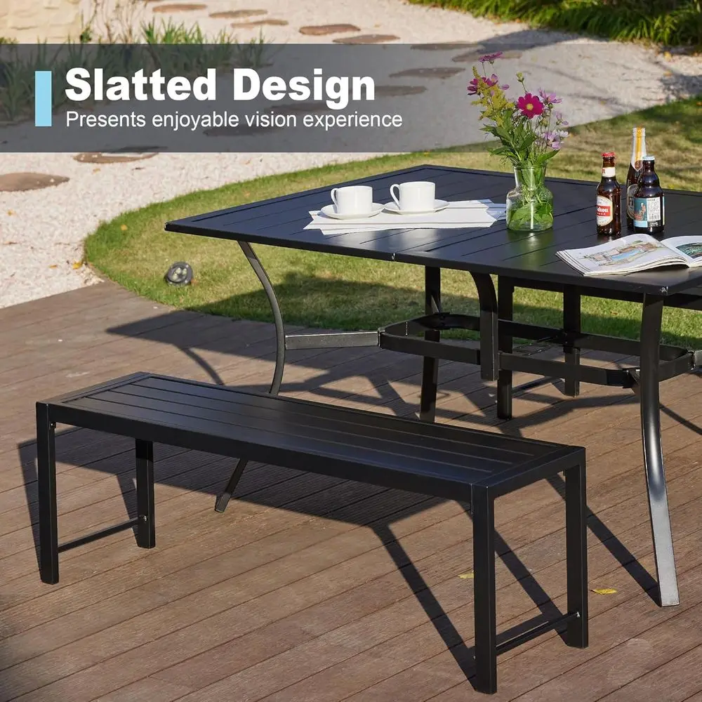 Set of 2, 51 Long Outdoor Meta - Garden Bench Metal recension och pris