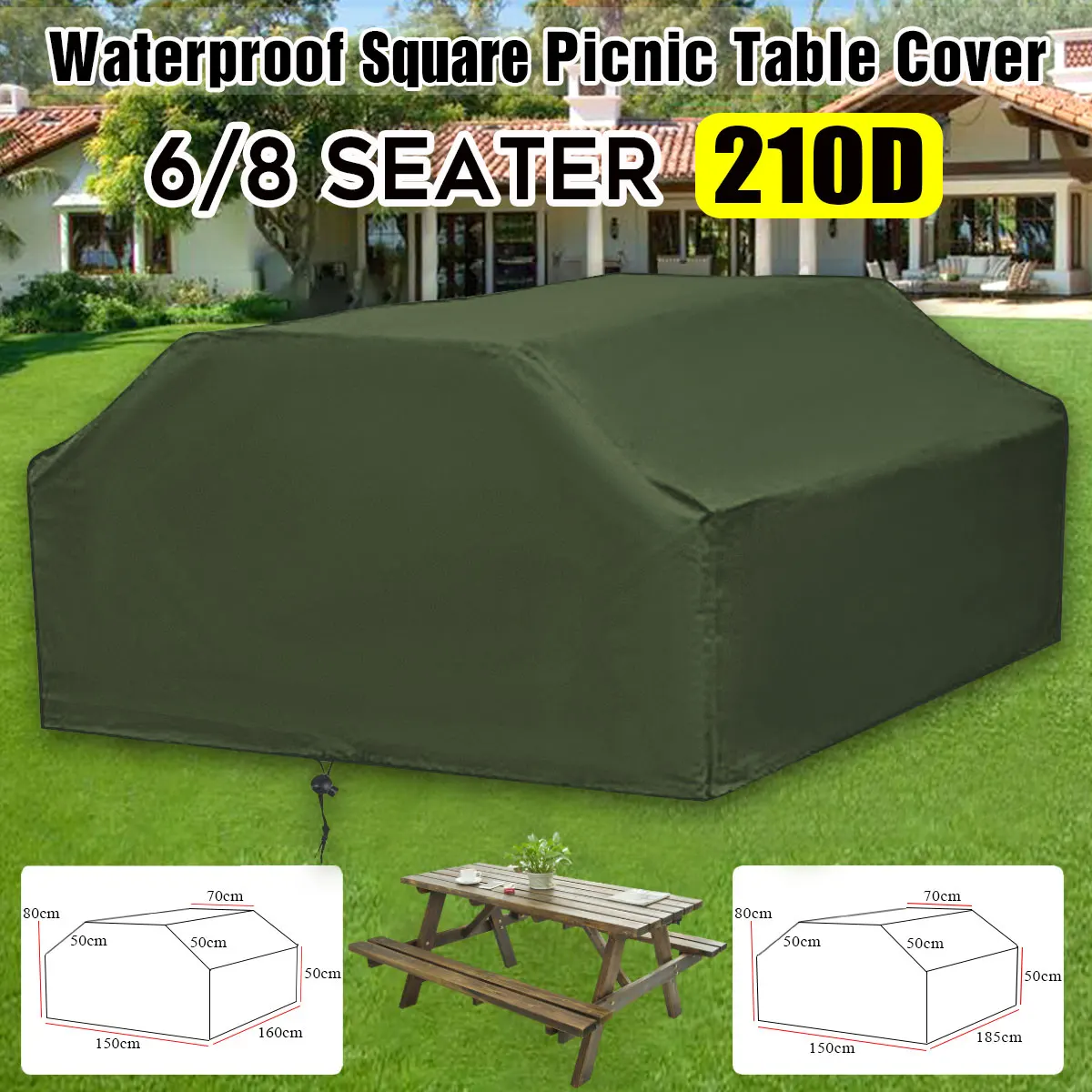 210D For 6/8 Seater Picnic Tab - Outdoor Furniture Grey recension och pris