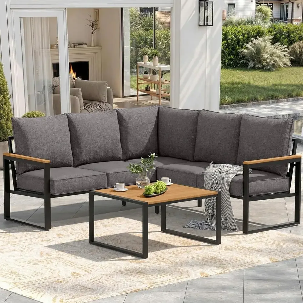 6-Piece Outdoor Sectional Sofa - Outdoor Furniture Grey recension och pris