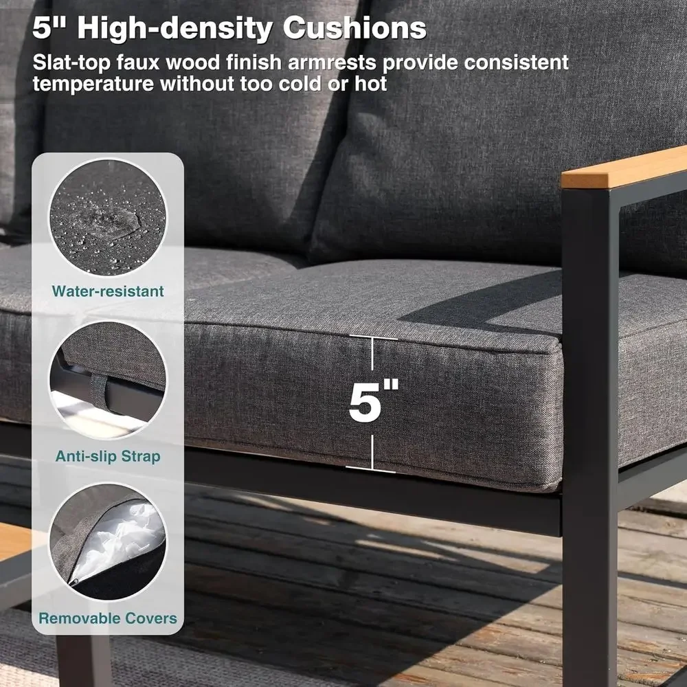 6-Piece Outdoor Sectional Sofa - Outdoor Furniture Grey recension och pris