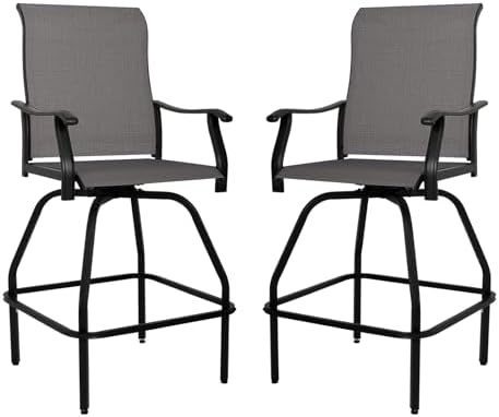 Patio Bar Set 2pcs Swivel Bar  - Outdoor Furniture Grey recension och pris