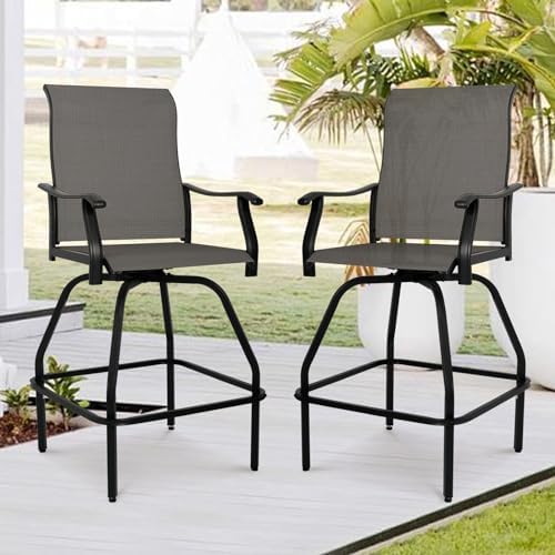 Patio Bar Set 2pcs Swivel Bar  - Outdoor Furniture Grey recension och pris