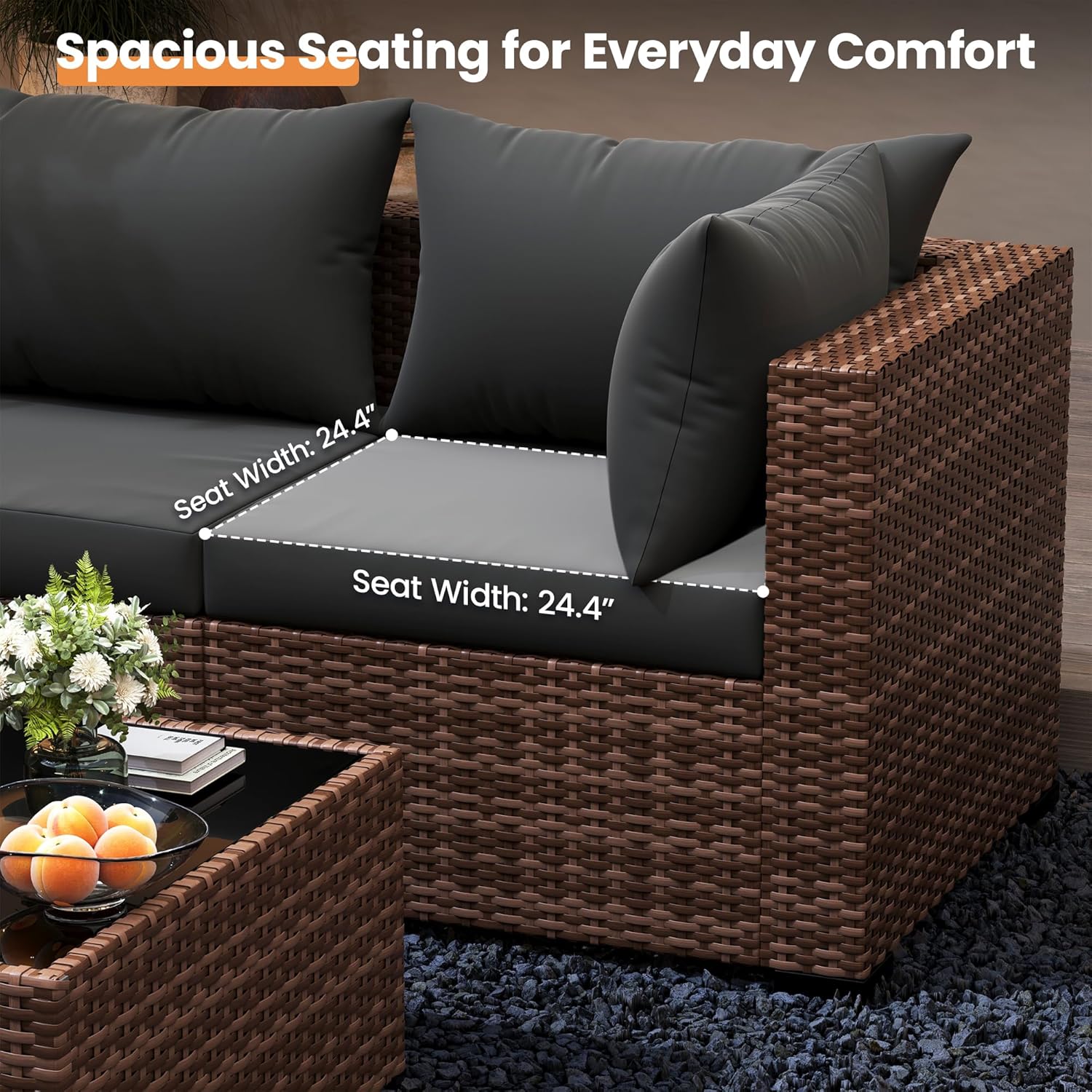 5-Piece Outdoor Sectional Sofa - Outdoor Furniture Grey recension och pris