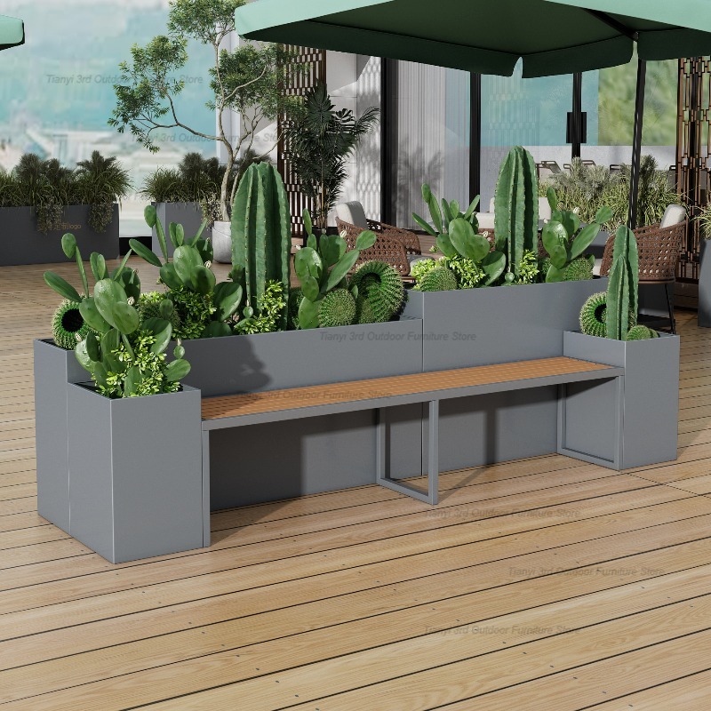 Nordic Stainless Steel Planter - Garden Bench Metal recension och pris