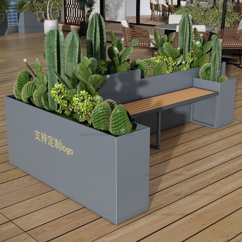 Nordic Stainless Steel Planter - Garden Bench Metal recension och pris