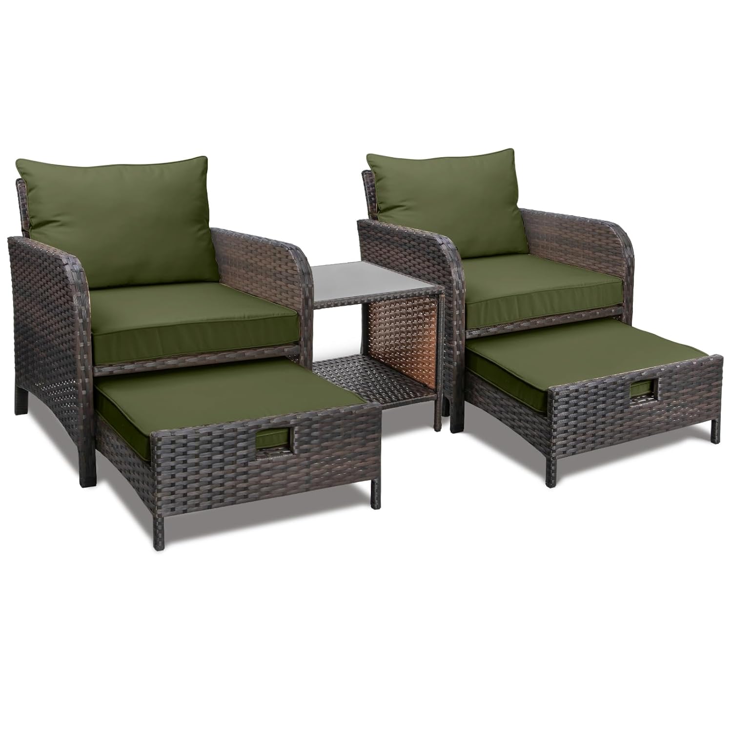 5 Piece PE Rattan Patio Set Ou - Outdoor Furniture Green recension och pris