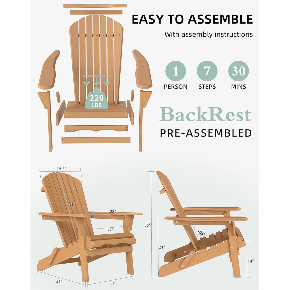Classic 4-Piece Adirondack Cha - Adirondack Chair Wood recension och pris