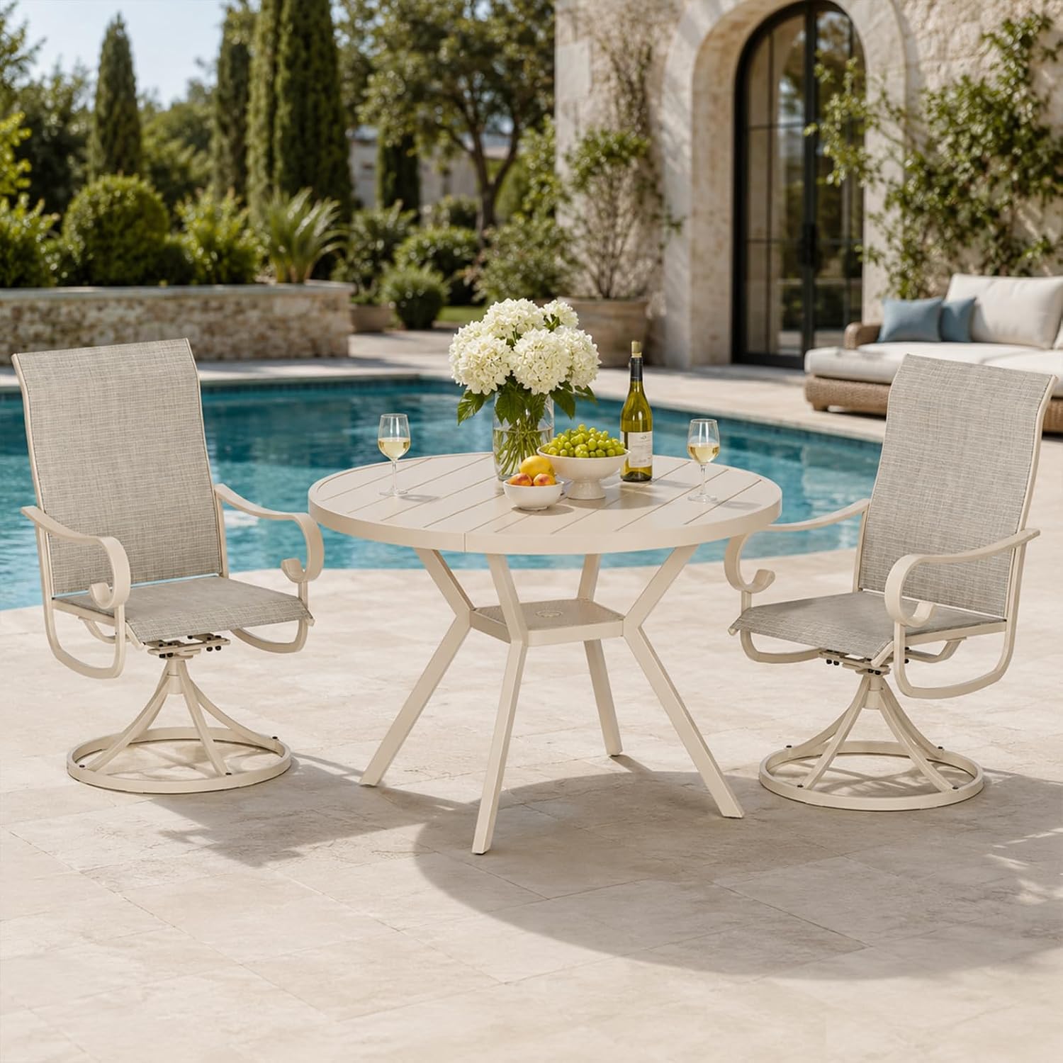 Patio Swivel Dining Chair Set  - Outdoor Furniture Dining Set recension och pris