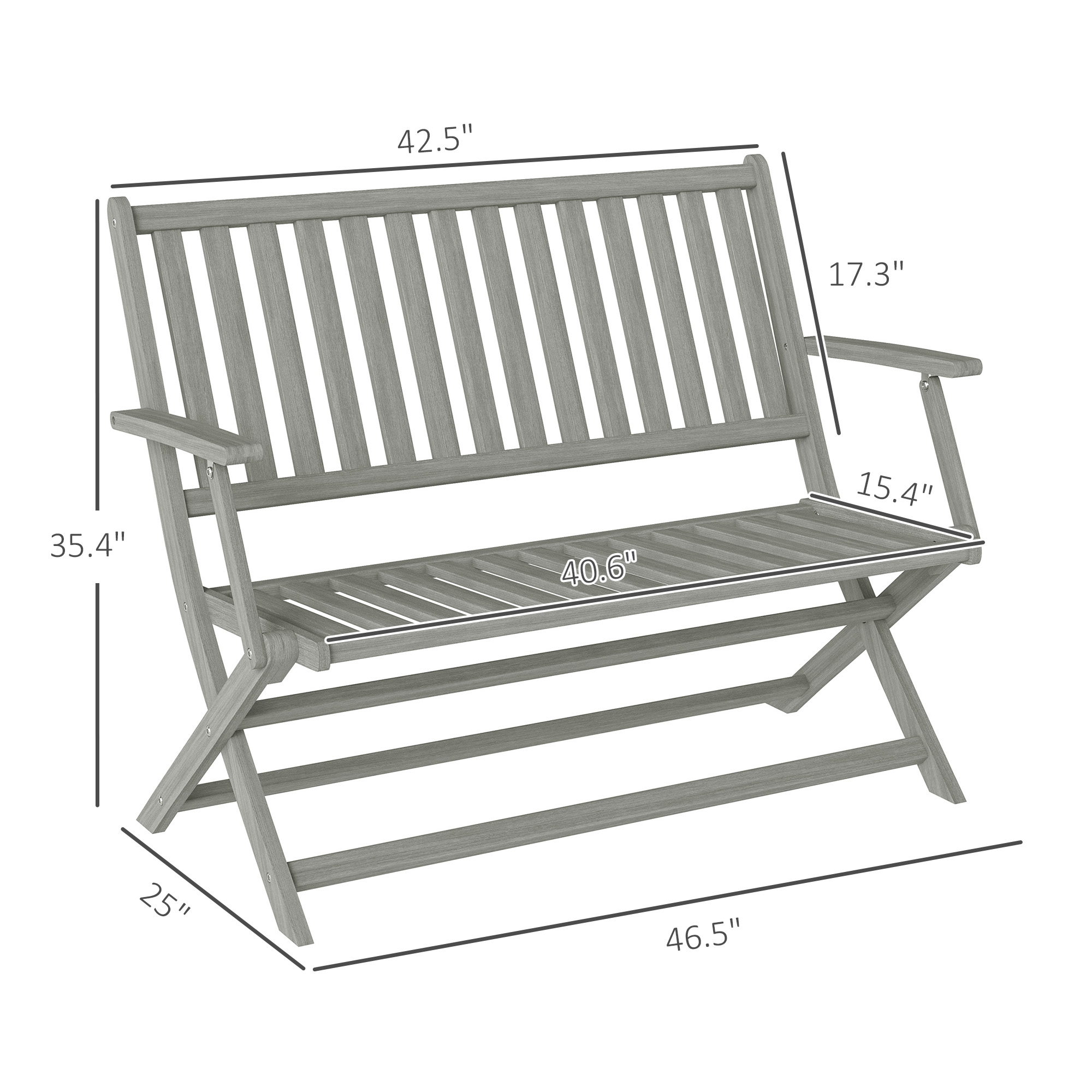 Wood Outdoor Bench, 2-Person F - Garden Bench Metal recension och pris