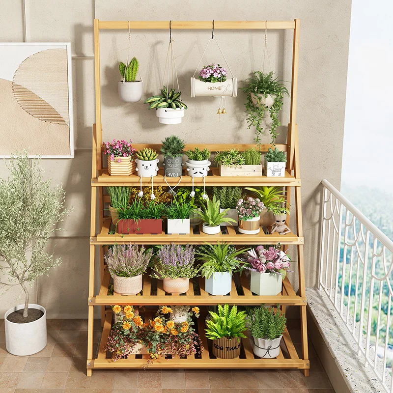 Solid Wood Flower Shelf Plant  - Outdoor Furniture Designer recension och pris