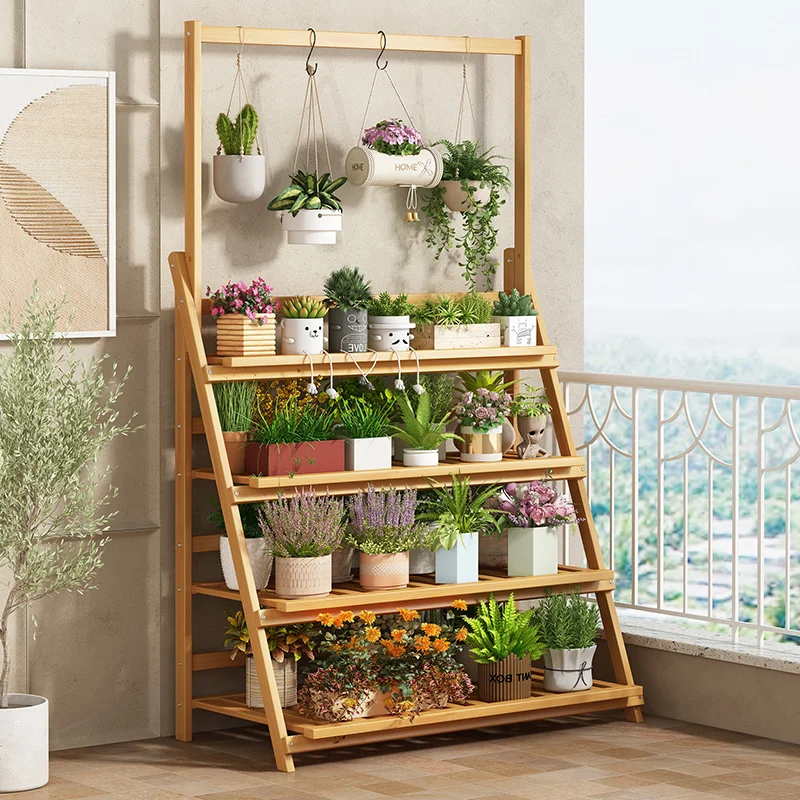 Solid Wood Flower Shelf Plant  - Outdoor Furniture Designer recension och pris
