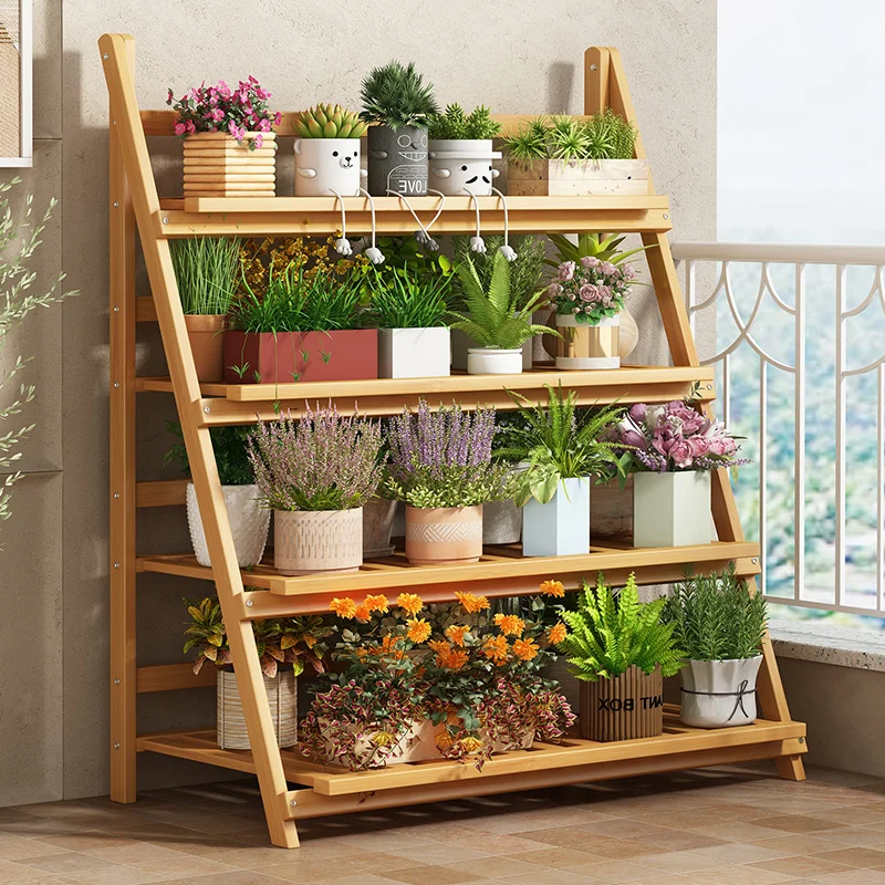 Solid Wood Flower Shelf Plant  - Outdoor Furniture Designer recension och pris