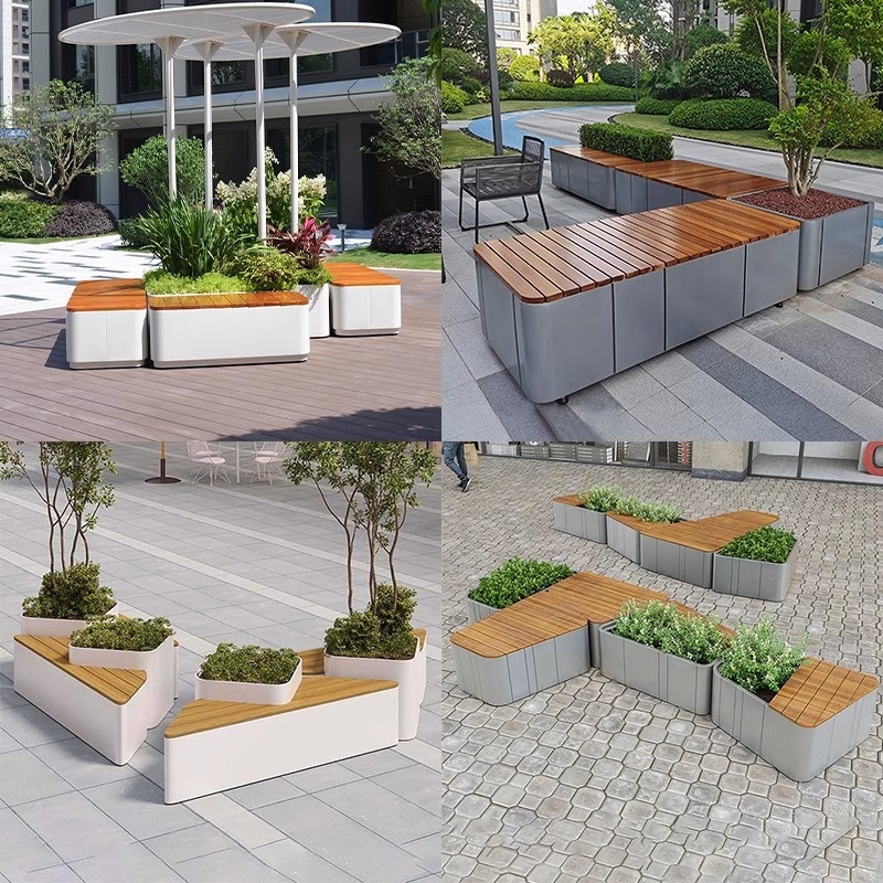 Combination Metal Planter Benc - Garden Bench Metal recension och pris