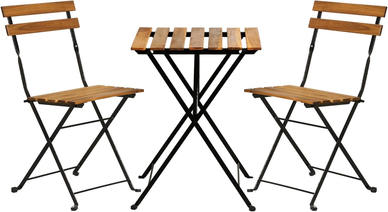Natural wood 3-piece folding p - Outdoor Furniture Table recension och pris