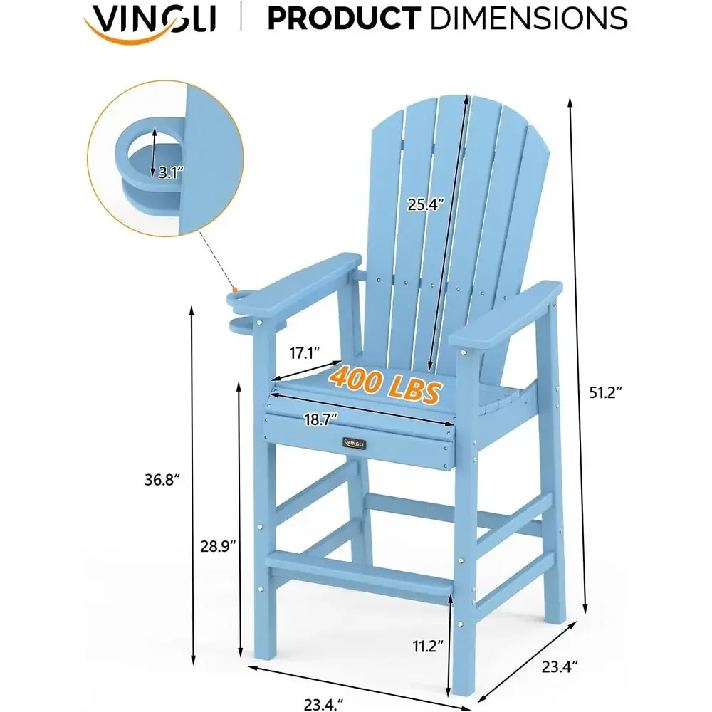 Set of 2 Weather-Resistant Pla - Adirondack Chair Wood recension och pris