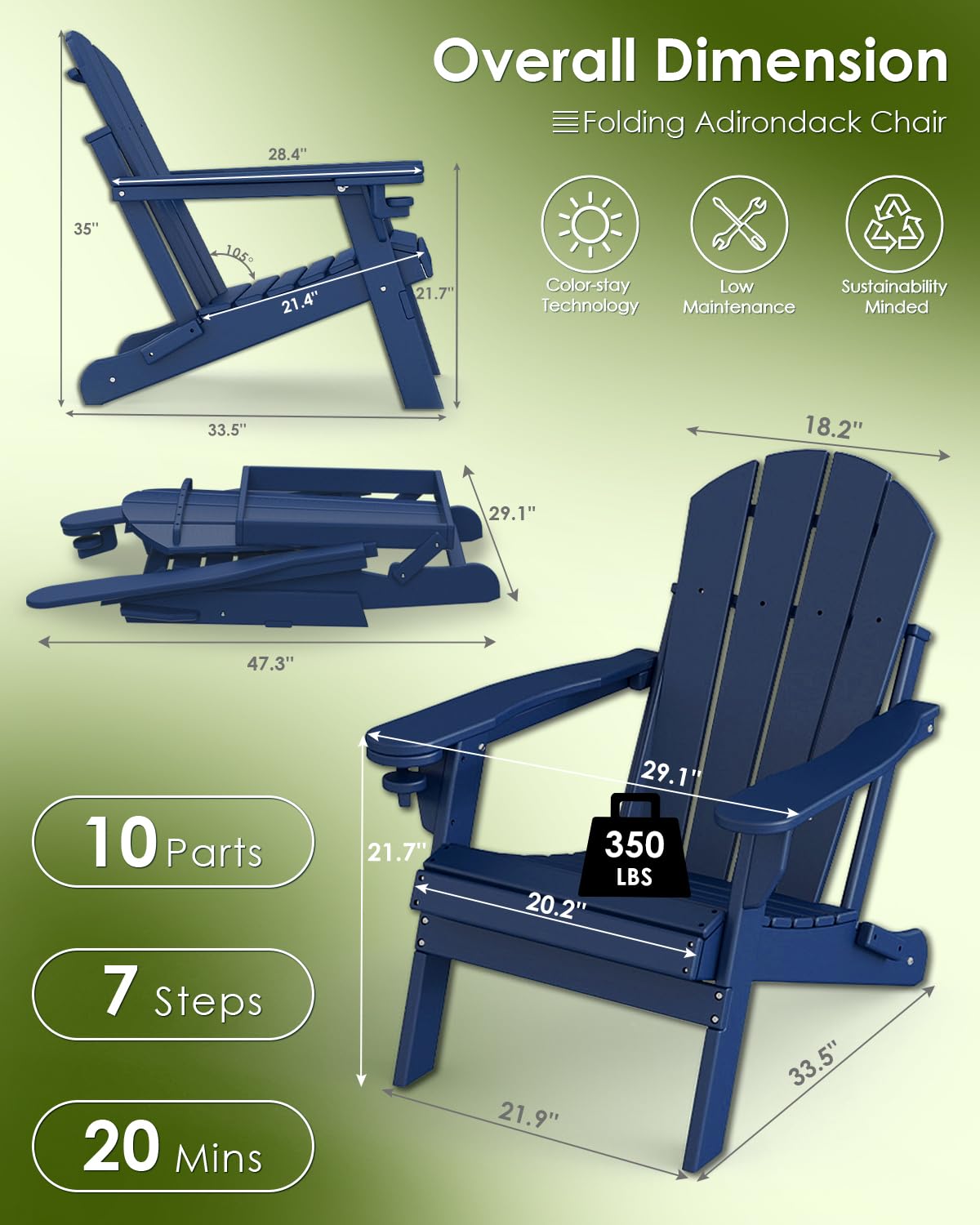 Chair Set 2, Folding All Weath - Outdoor Furniture Legs recension och pris